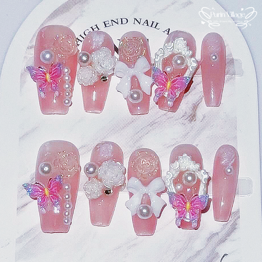 10pcs Cute Pink Press on Nails